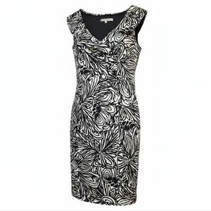 Evan Picone Black and White Midi Dress